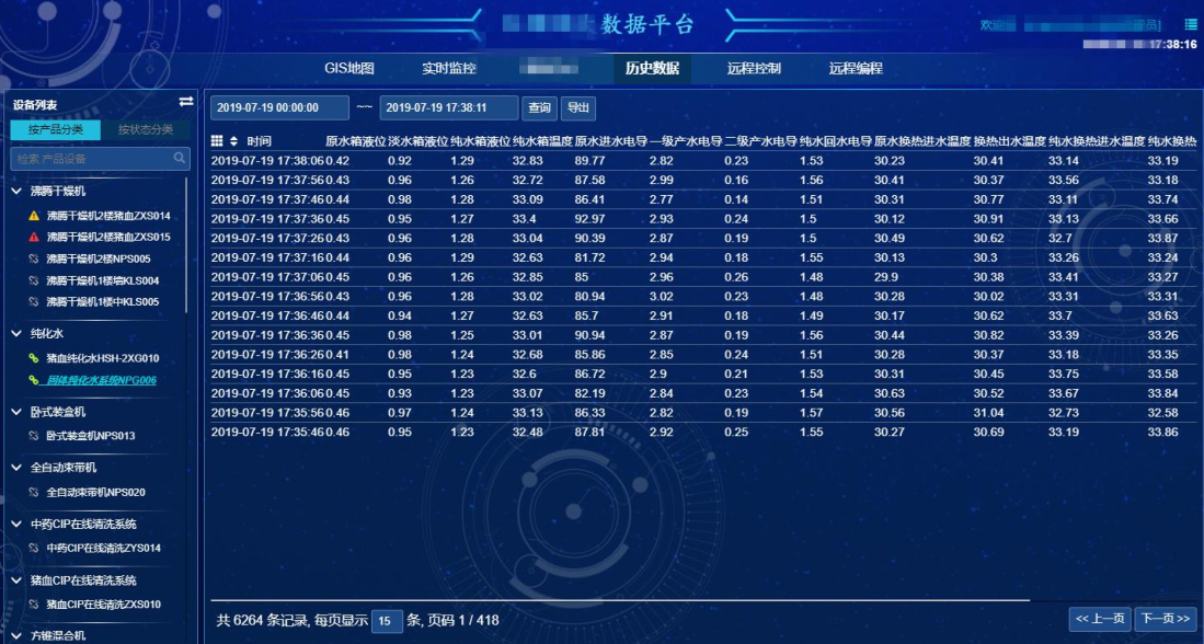 制藥設備遠程采集監控的運維解決后臺